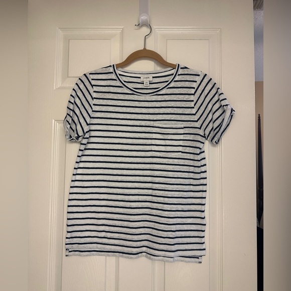 J.Crew Blue & White Pocket Tee - Size XS - Picture 1 of 3